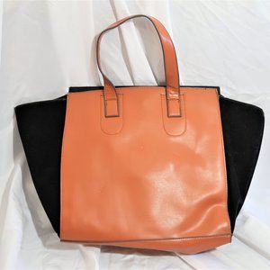 Just Fab Burnt Orange  and Black Tote